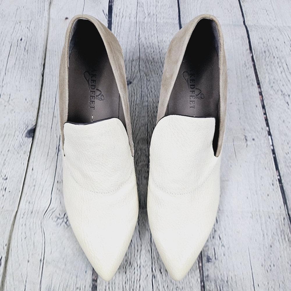 NAKED FEET | Sagitta patent & suede leather pointed toe heeled ankle booties - Picture 4 of 12